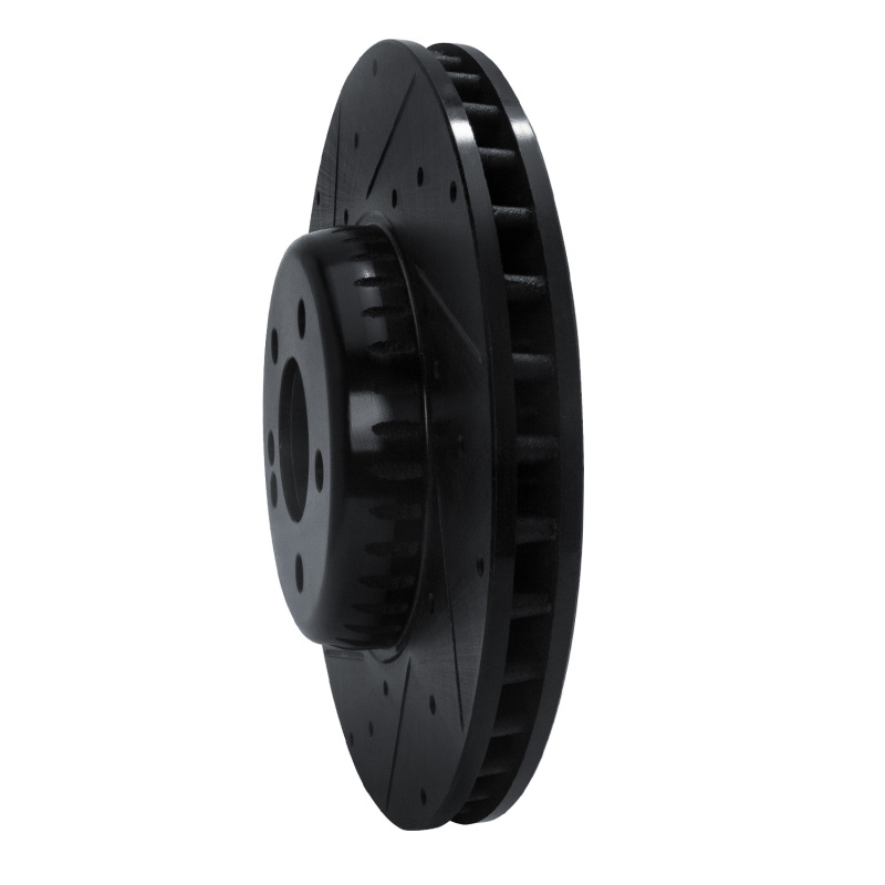 Mercedes-Benz C300 Brake Rotor (1) - Front Left - R1 Concepts - Drilled & Slotted - Black - `15-`23